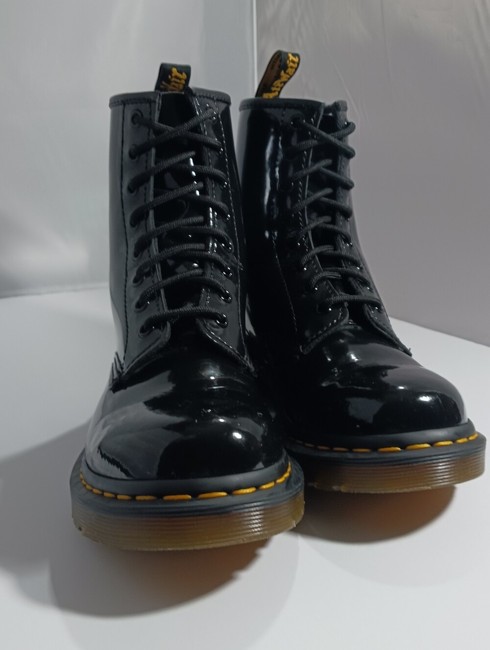 Dr. Martens Black Patent Leather Boots W8 - Picture 9 of 13